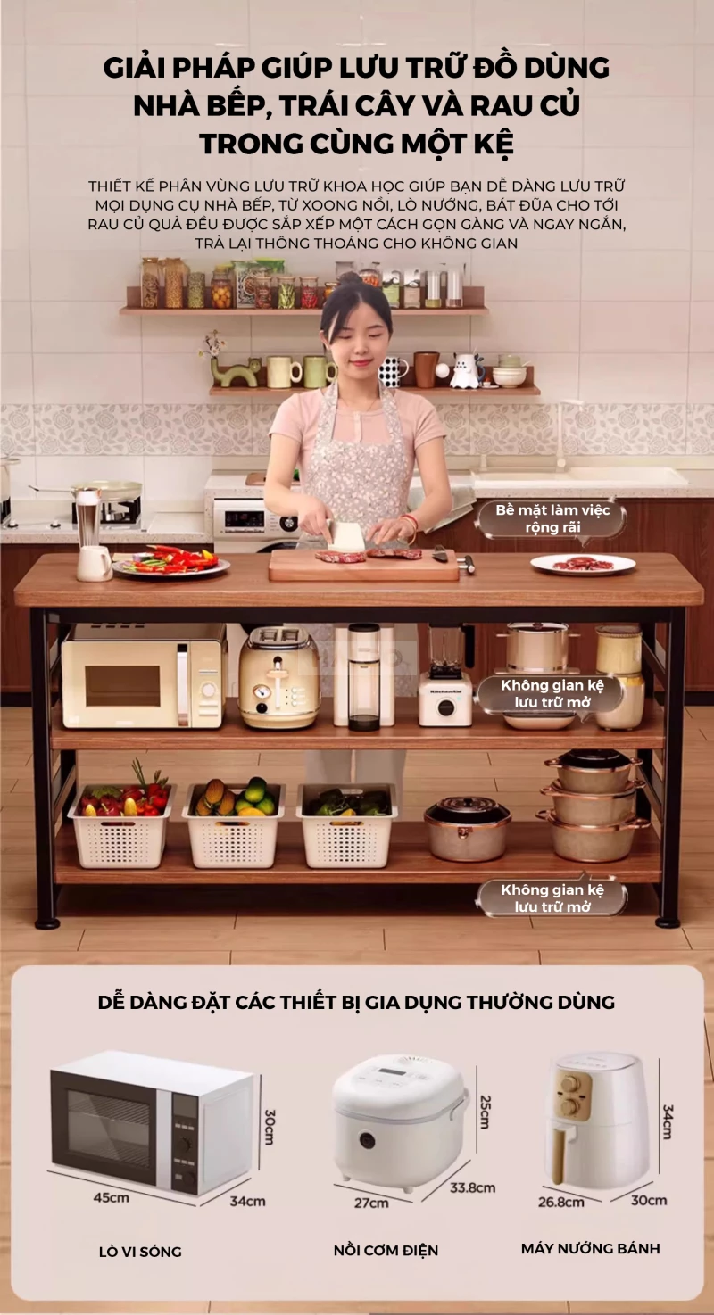 Tủ Lưu Trữ Phòng Bếp Đa Năng Haigo KC388