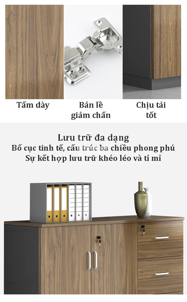 Tủ lưu trữ văn phòng đa tầng SD252 sử dụng bản lề giảm chấn cao cấp