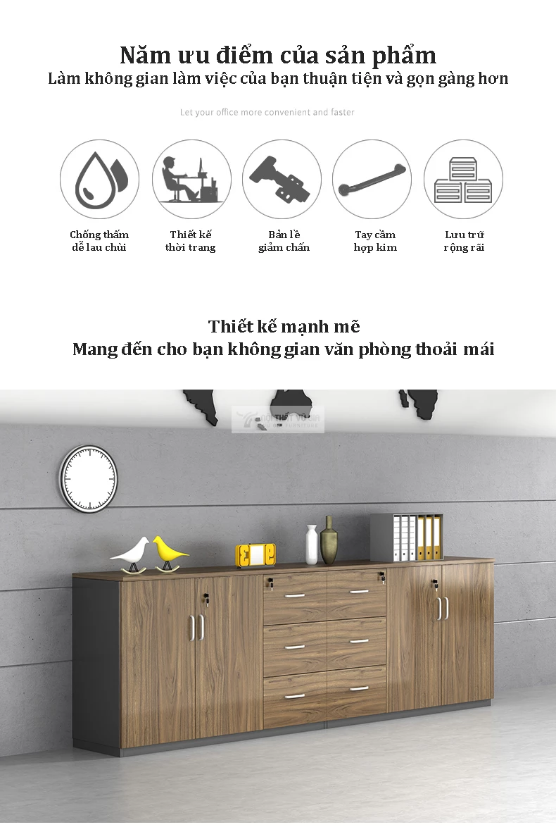 ưu điểm của Tủ lưu trữ văn phòng đa tầng SD252