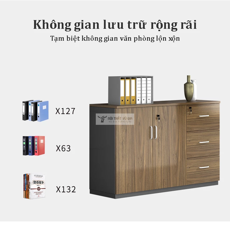 Tủ lưu trữ văn phòng đa tầng SD252 có không gian lưu trữ rộng rãi, thoải mái