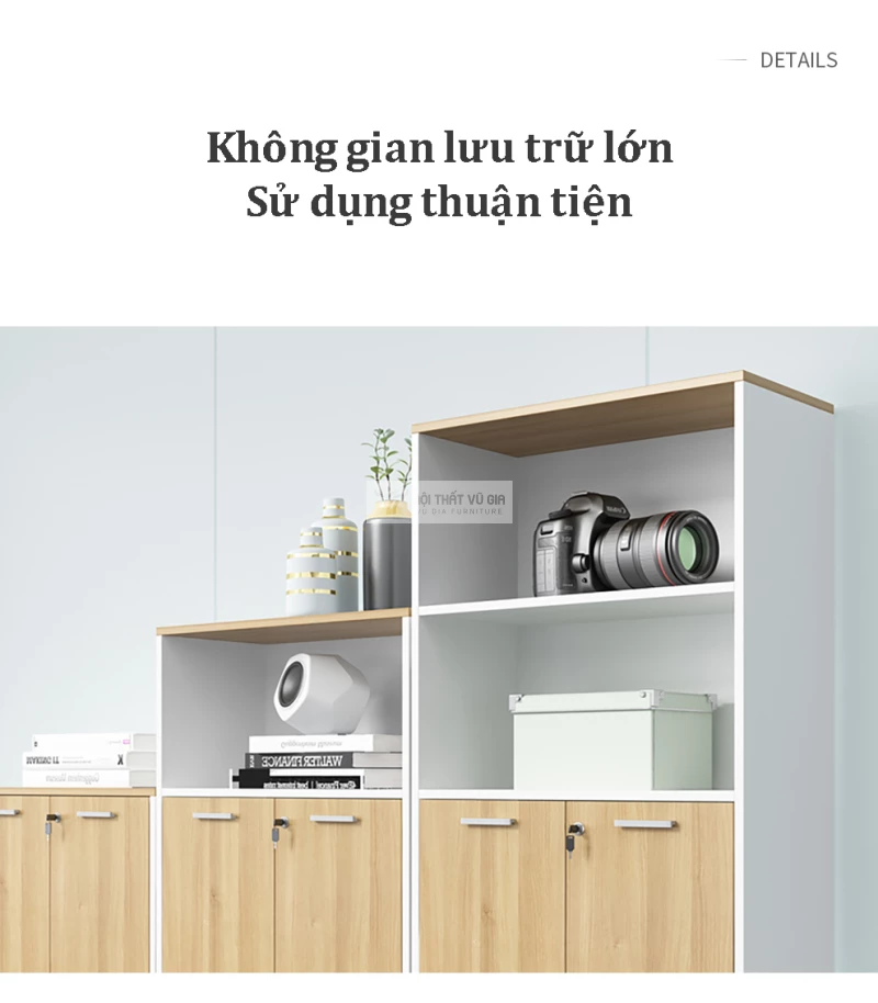 thiết kế không gian lưu trữ rộng rãi của Tủ lưu trữ văn phòng phong cách tối giản, hiện đại SD249