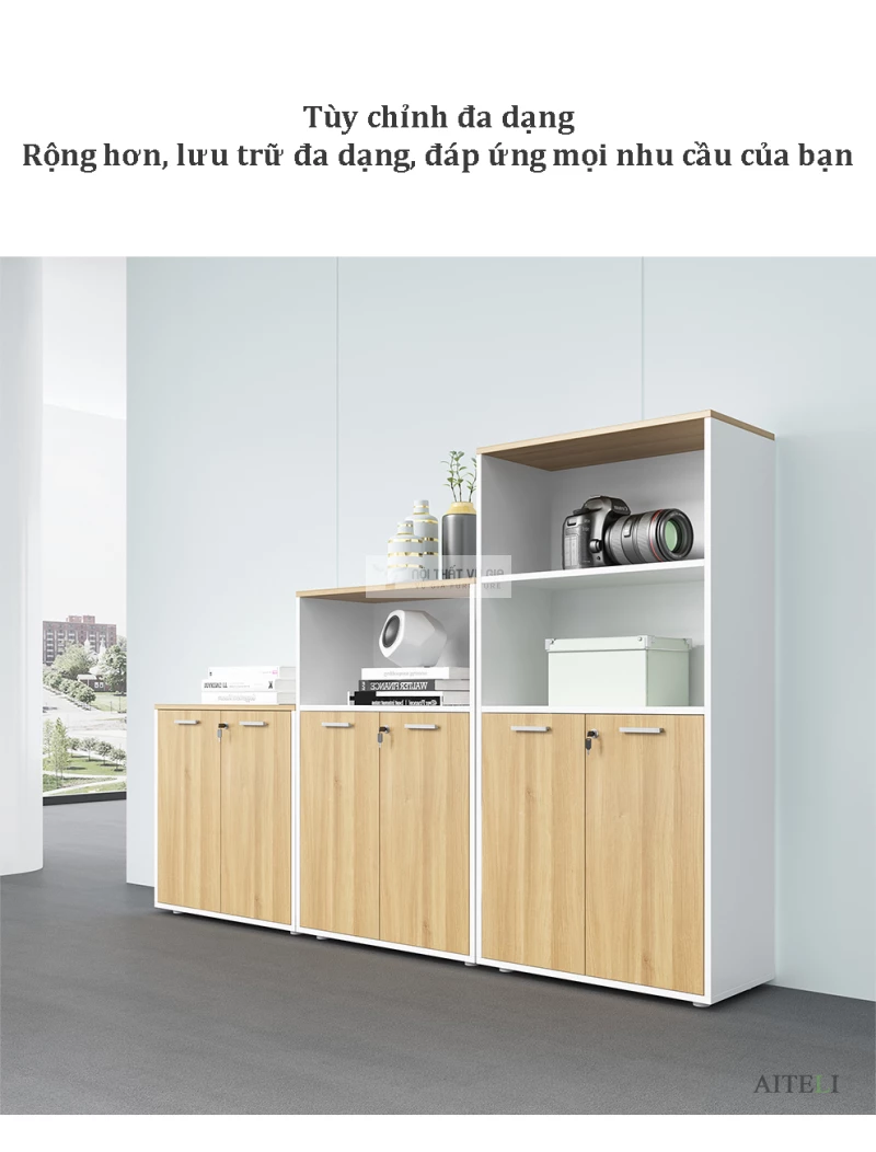 thiết kế đa dạng của Tủ lưu trữ văn phòng phong cách tối giản, hiện đại SD249