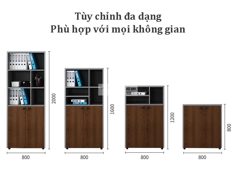 tùy chọn kích thước của Tủ lưu trữ văn phòng thiết kế đa tầng SD250