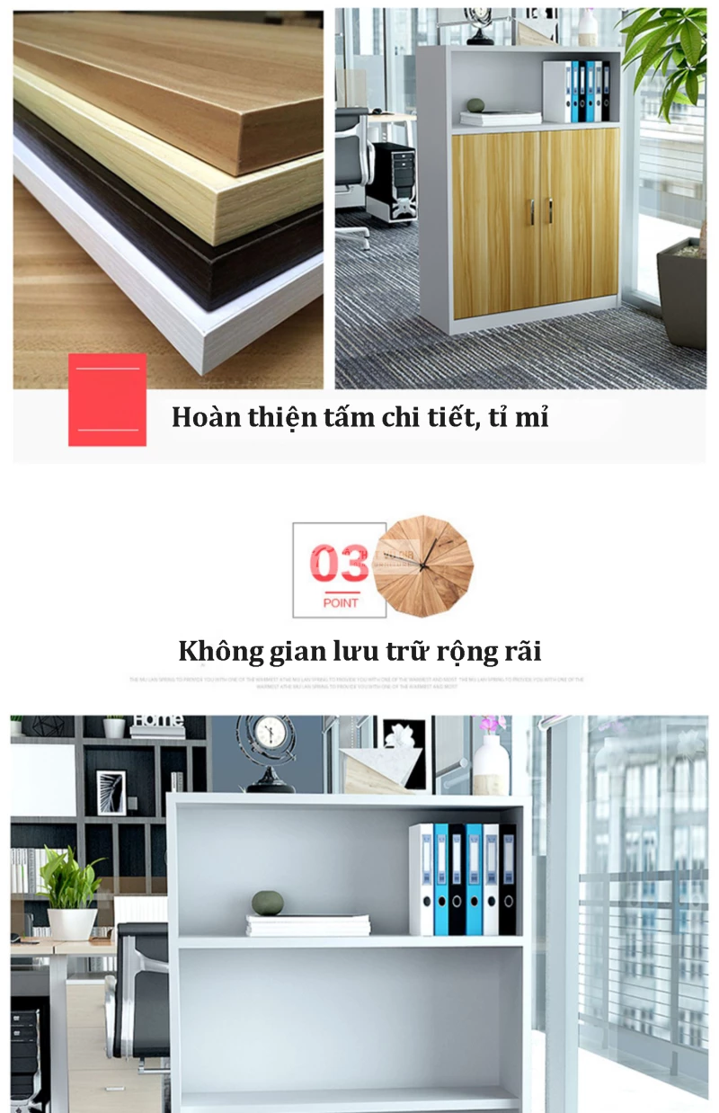 không gian lưu trữ rộng rãi của Tủ lưu trữ văn phòng thiết kế tối giản SD251