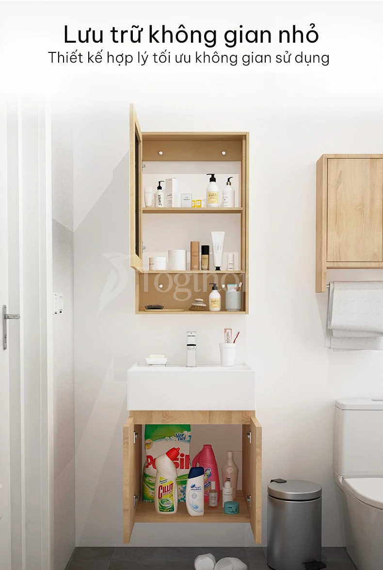 Tủ Phòng Tắm Mini TG12 với thiết kế lưu trữ tối ưu
