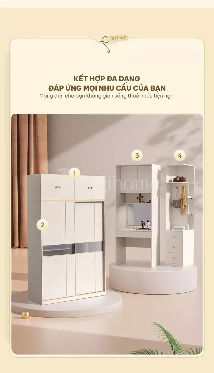 tủ quần áo TQA023 với tùy chọn đa dạng