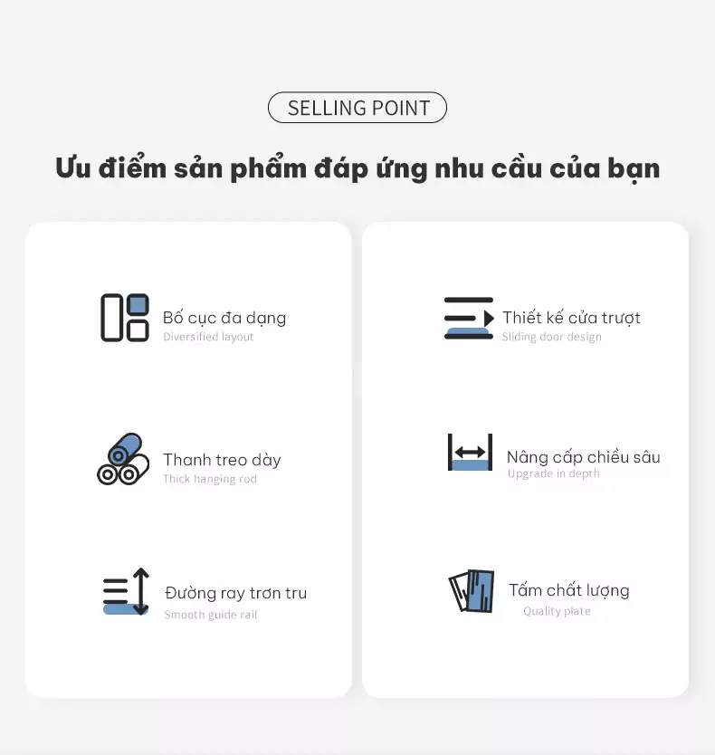 ưu điểm của Tủ quần áo cánh lùa phong cách tối giản TQA053