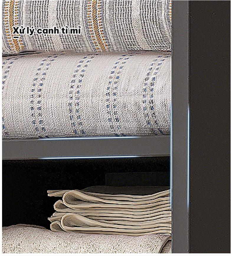 Tủ quần áo cánh lùa phong cách tối giản TQA053 được xử lý cạnh chi tiết, tỉ mỉ