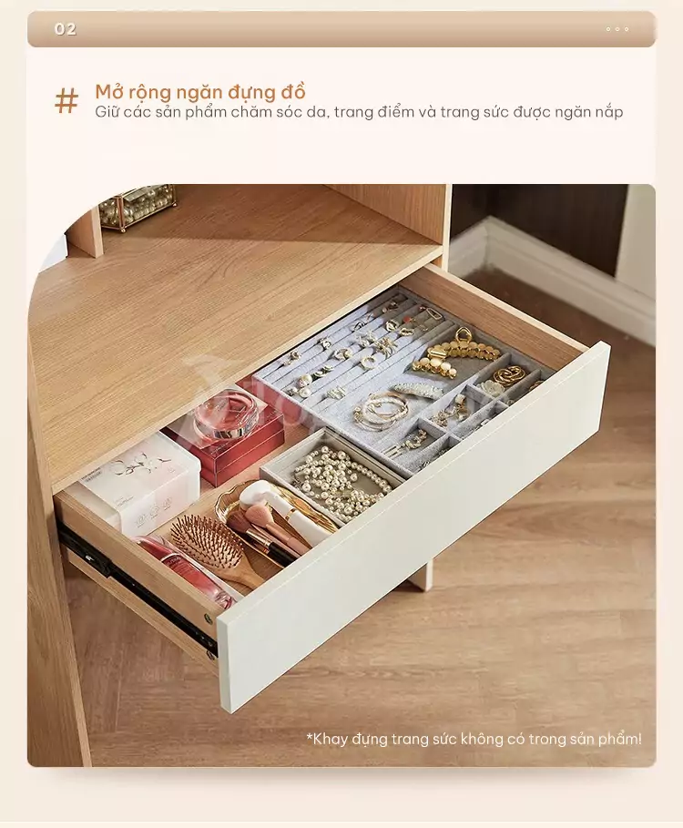 Tủ quần áo cánh lùa sang trọng TQA036 được thiết kế ngăn kéo rộng