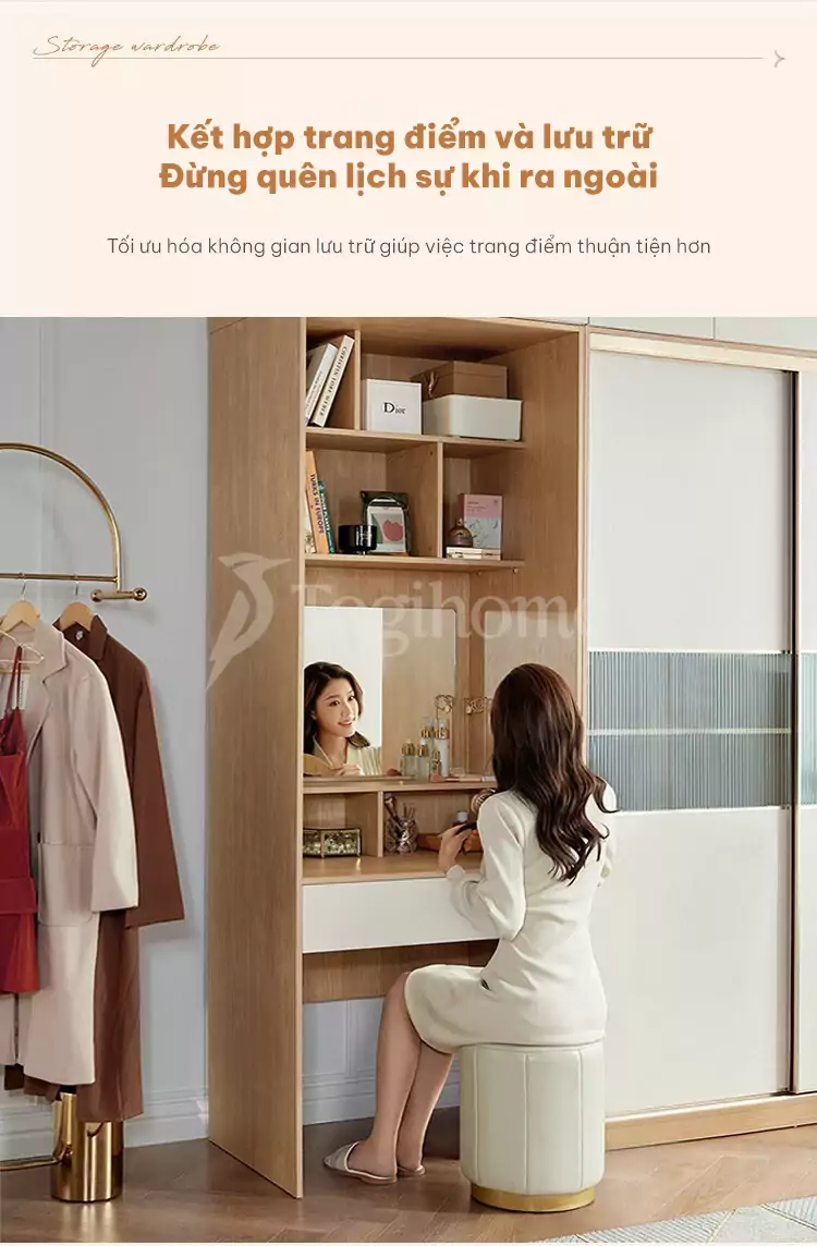 Tủ quần áo cánh lùa sang trọng TQA036