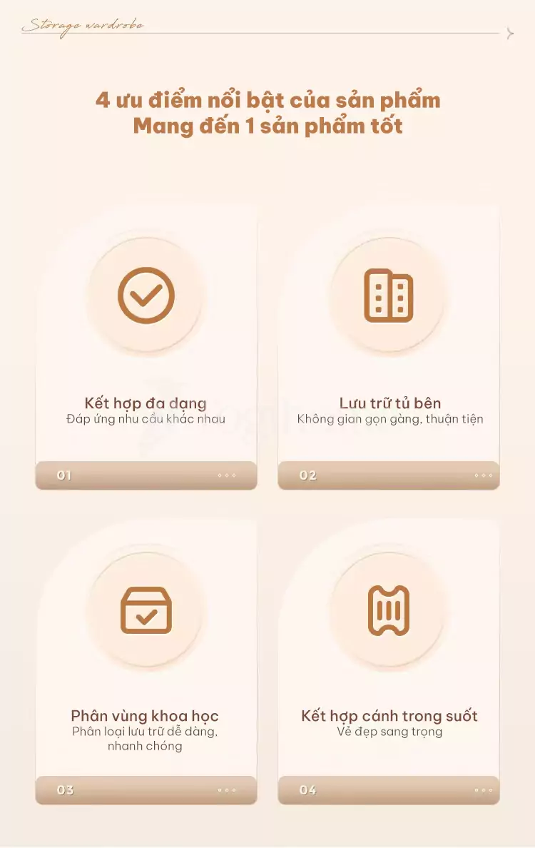 ưu điểm của Tủ quần áo cánh lùa sang trọng TQA036