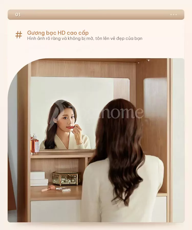 Tủ quần áo cánh lùa sang trọng TQA036 được trang bị gương cao cấp