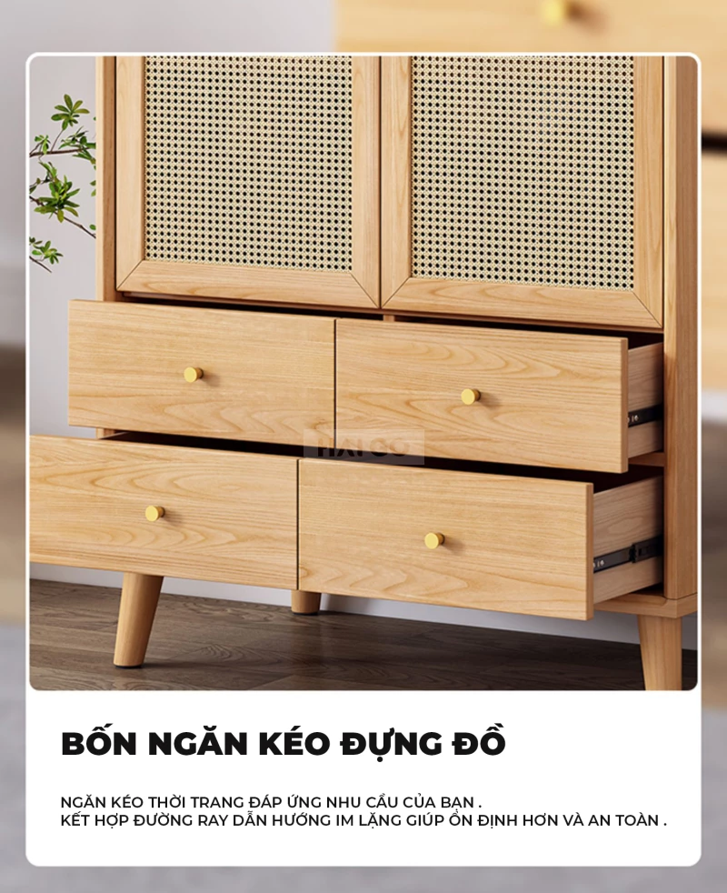 Tủ Quần Áo Cánh Mây Phong Cách Haigo TQA282