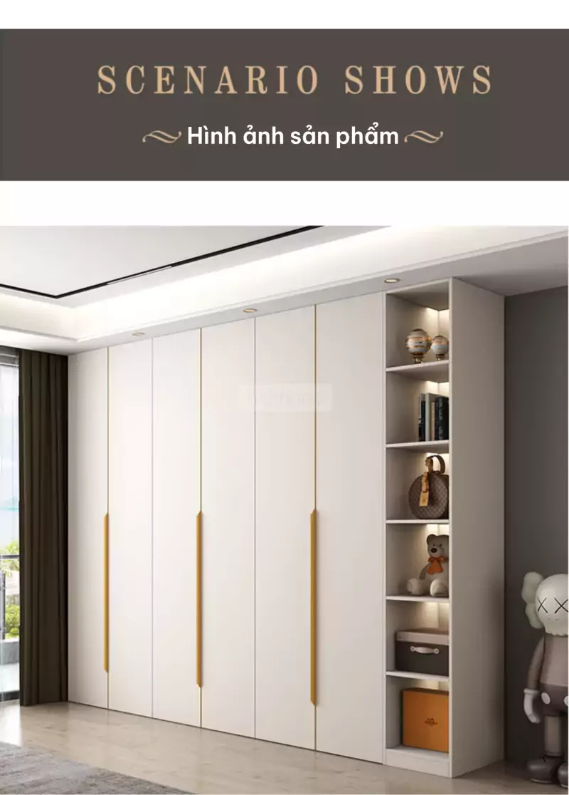 Tủ quần áo cánh mở sang trọng TQA061