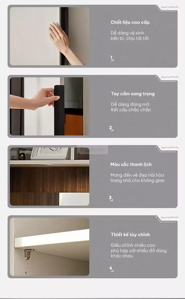 chi tiết cao cấp của Tủ quần áo cánh mở thiết kế tinh tế TQA044