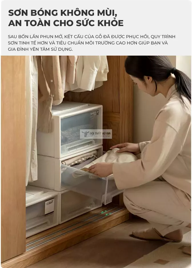 Tủ quần áo cao cấp, hiện đại BR77 sử dụng chất liệu an toàn với sức khỏe