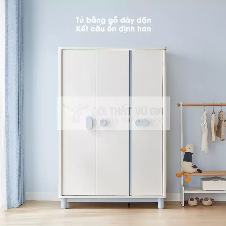 Tủ quần áo cho bé hiện đại, thông minh TE23 được làm bằng chất liệu dày dặn, chắc chắn