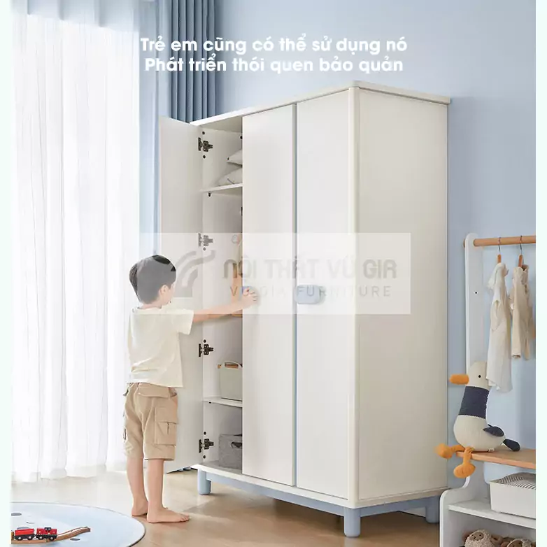 Tủ quần áo cho bé hiện đại, thông minh TE23 phù hợp với trẻ em