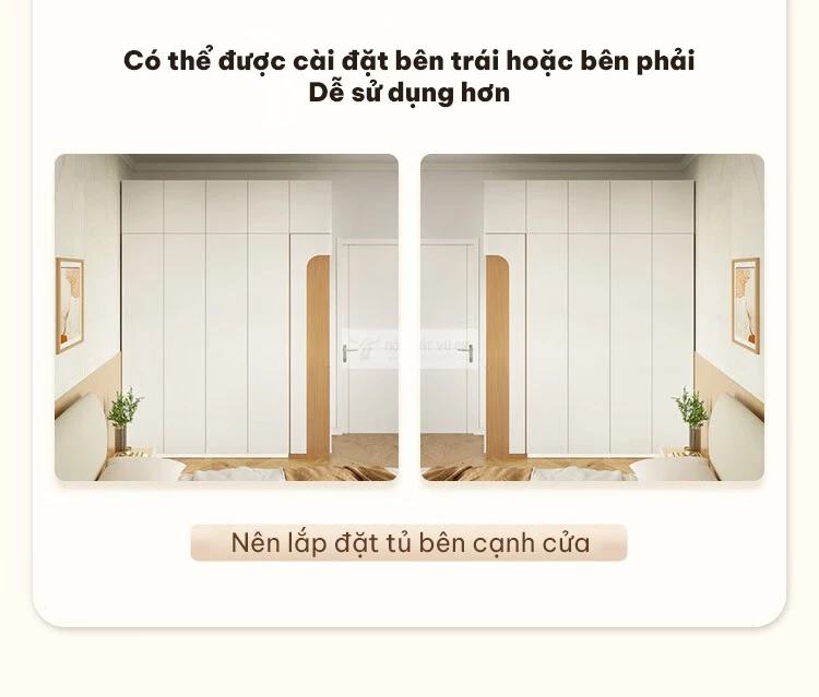 tùy chỉnh phù hợp với nhiều không gian của Tủ quần áo gỗ thiết kế hiện đại BR117