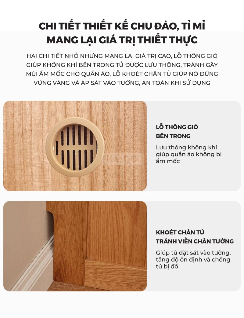Tủ Quần Áo Gỗ Tự Nhiên Cánh Lùa Hiện Đại Haigo TQA383