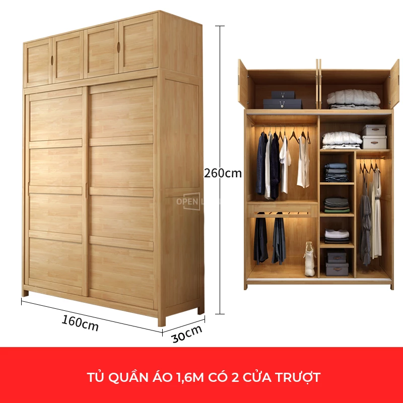 Tủ quần áo gỗ tự nhiên cánh lùa phong cách hiện đại OTA 019 mang đến sự tiện nghi và thẩm mỹ. Chất liệu gỗ tự nhiên bền bỉ, an toàn cho sức khỏe, thiết kế cánh lùa tiết kiệm diện tích, phù hợp với không gian sống hiện đại. Lựa chọn hoàn hảo cho mọi gia đình.