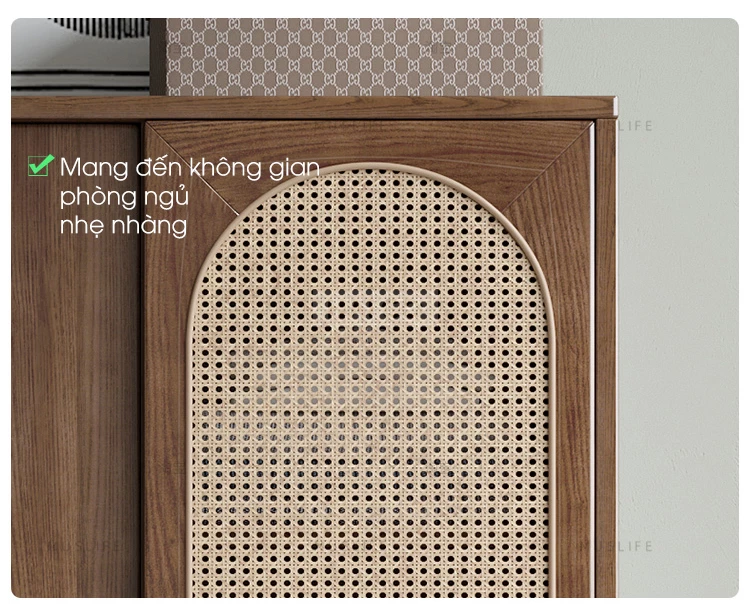 Tủ Quần Áo Gỗ Tự Nhiên Cánh Mấy Haigo TQA314