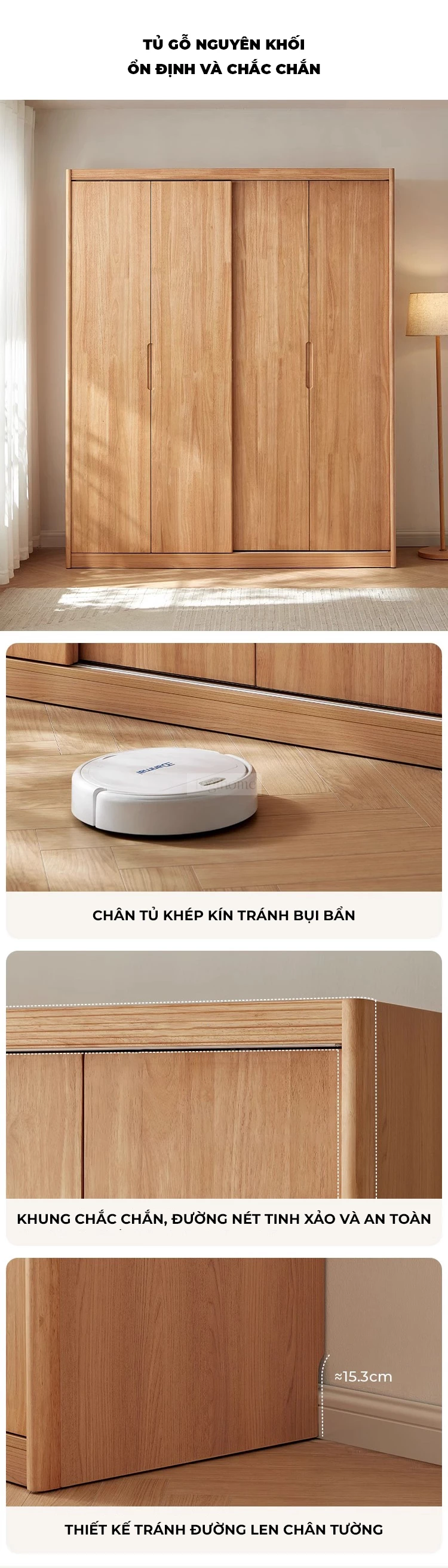 Tủ Quần Áo Gỗ Tự Nhiên Cao Cấp Togismart TQA 110 mang thiết kế hiện đại, sang trọng, phù hợp nhiều không gian phòng ngủ. Chất liệu gỗ tự nhiên bền chắc, chống cong vênh, mối mọt, kết hợp ngăn chứa khoa học, giúp sắp xếp quần áo gọn gàng và nâng tầm thẩm mỹ ngôi nhà.