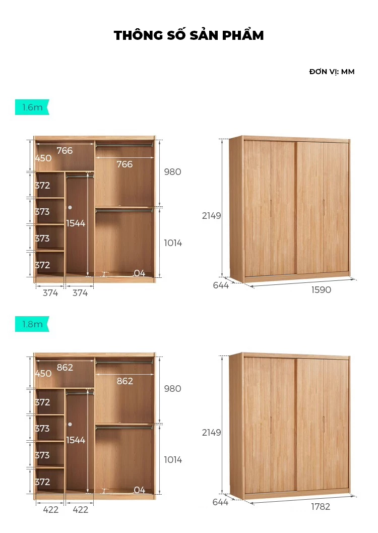 Tủ Quần Áo Gỗ Tự Nhiên Cao Cấp Togismart TQA 110 mang thiết kế hiện đại, sang trọng, phù hợp nhiều không gian phòng ngủ. Chất liệu gỗ tự nhiên bền chắc, chống cong vênh, mối mọt, kết hợp ngăn chứa khoa học, giúp sắp xếp quần áo gọn gàng và nâng tầm thẩm mỹ ngôi nhà.