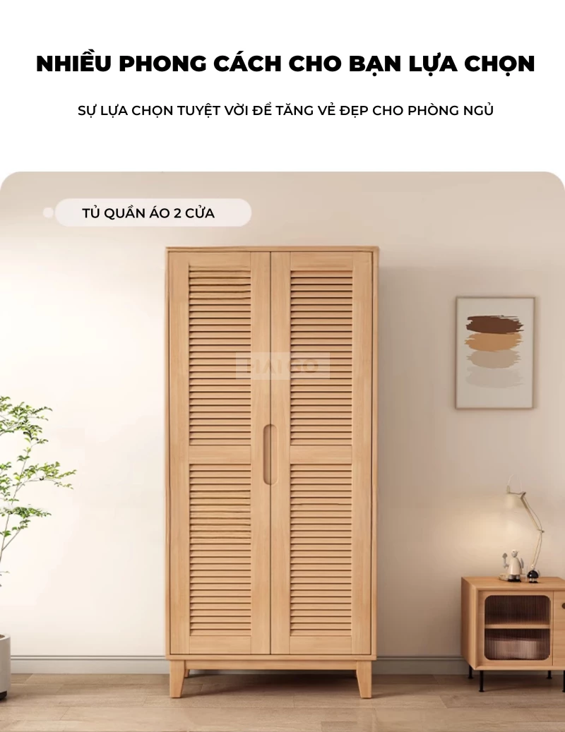 Tủ Quần Áo Gỗ Tự Nhiên Cao Cấp TQA278