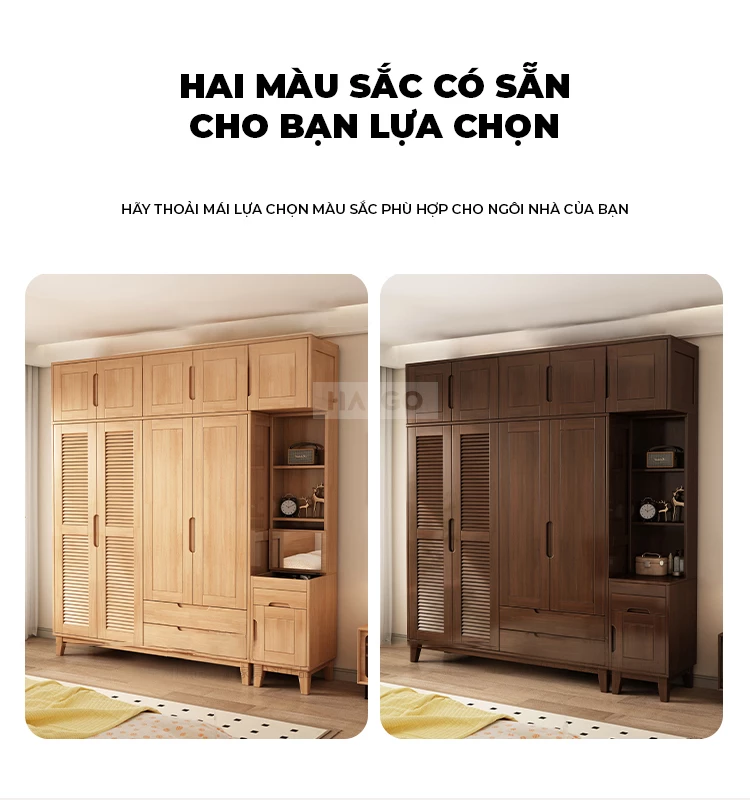 Tủ Quần Áo Gỗ Tự Nhiên Cao Cấp TQA278