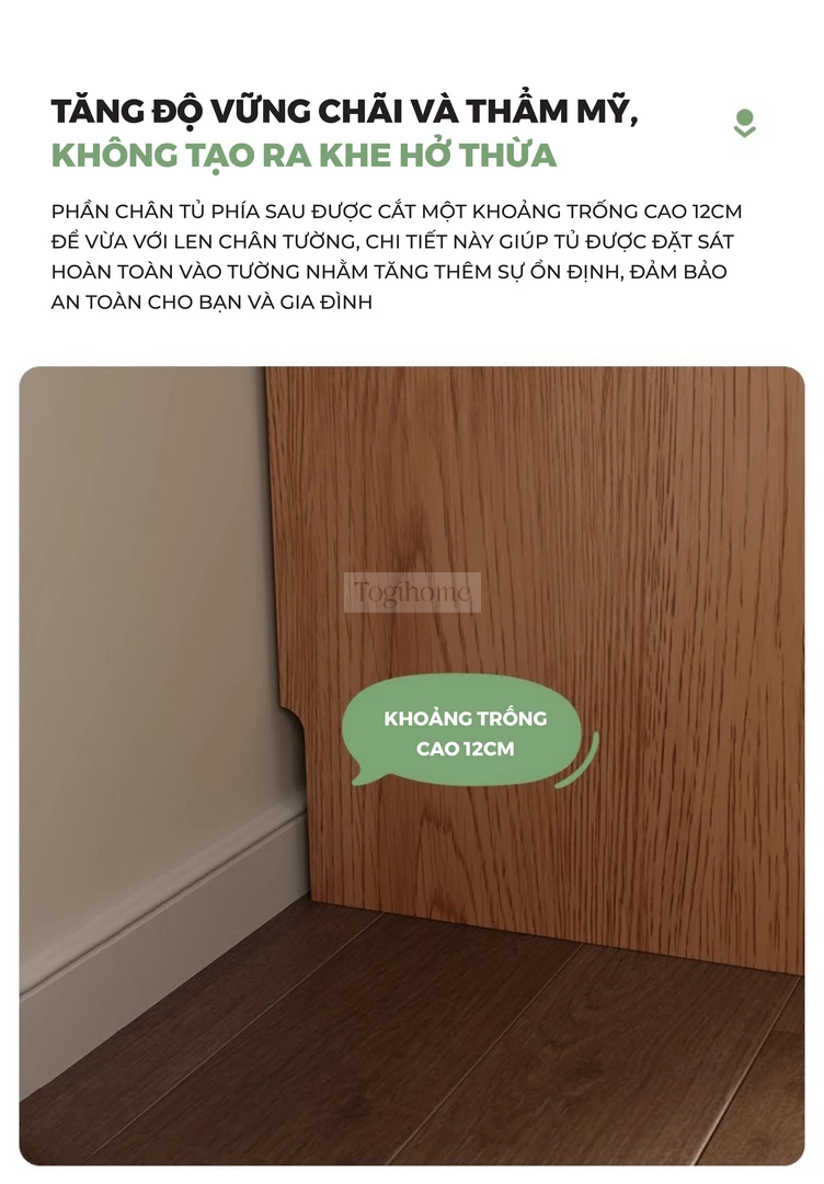 Tủ Quần Áo Gỗ Tự Nhiên CV062 có thiết kế khoảng chống chân tường phù hợp với mọi nhà và tối ưu không gian theo căn nhà của bạn.