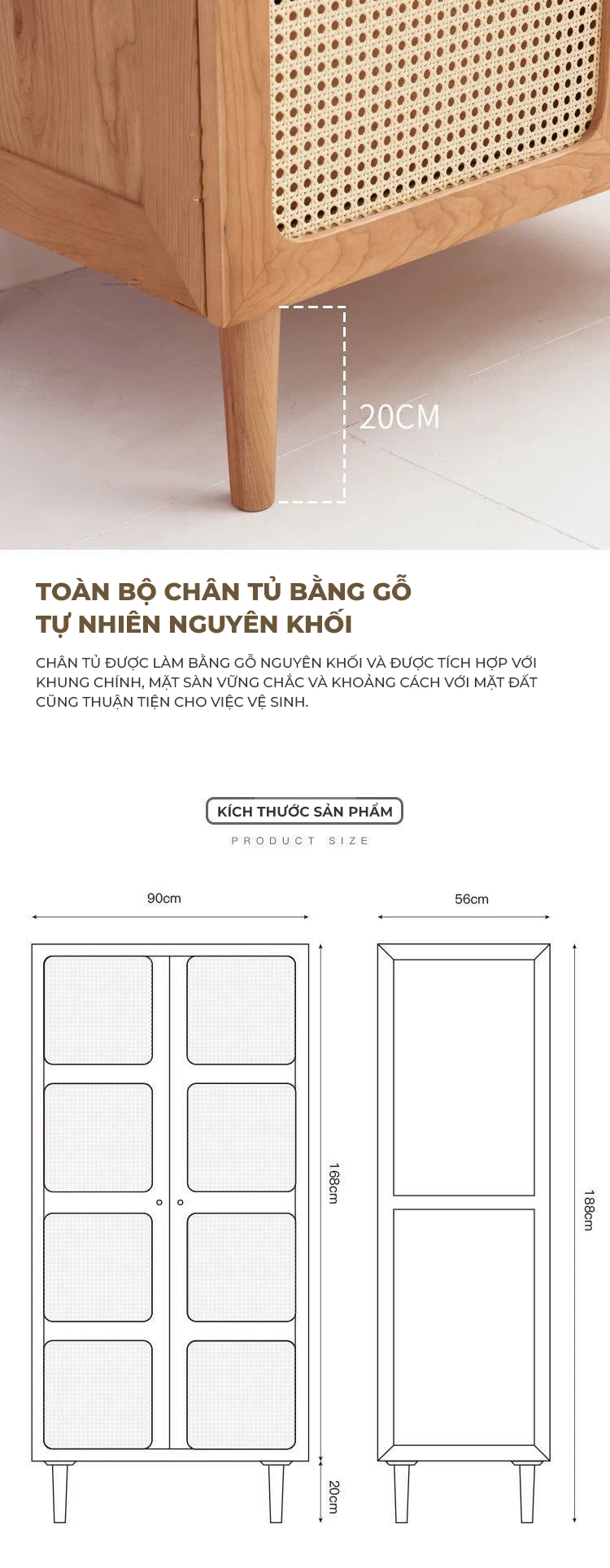 Tủ Quần Áo Gỗ Tự Nhiên Phong Cách Hiện Đại Haigo TQA244