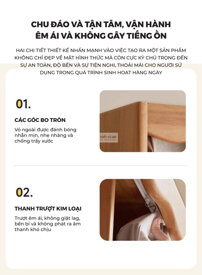 thiết kế tinh tế của Tủ quần áo gỗ tự nhiên tích hợp rèm cửa tinh tế BR168
