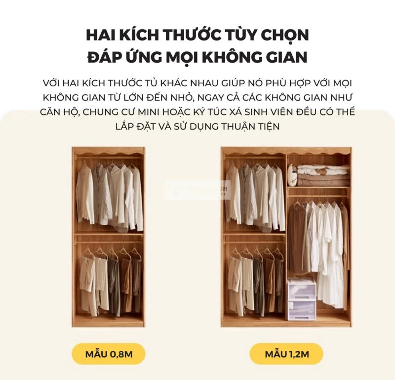 tùy chỉnh kích thước đa dạng với Tủ quần áo gỗ tự nhiên tích hợp rèm cửa tinh tế BR168