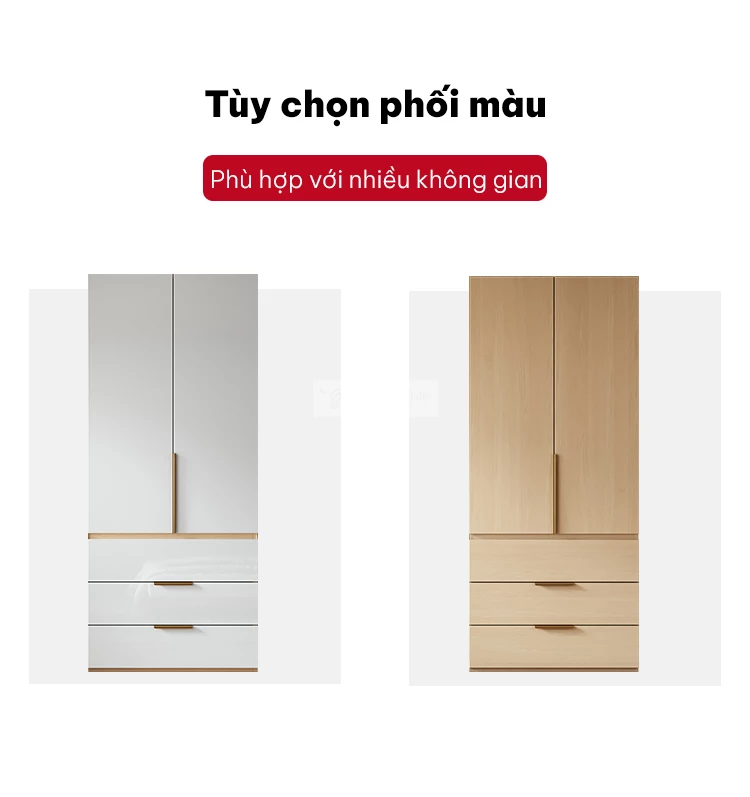 tùy chọn phối màu của Tủ quần áo kết hợp đa năng BR142