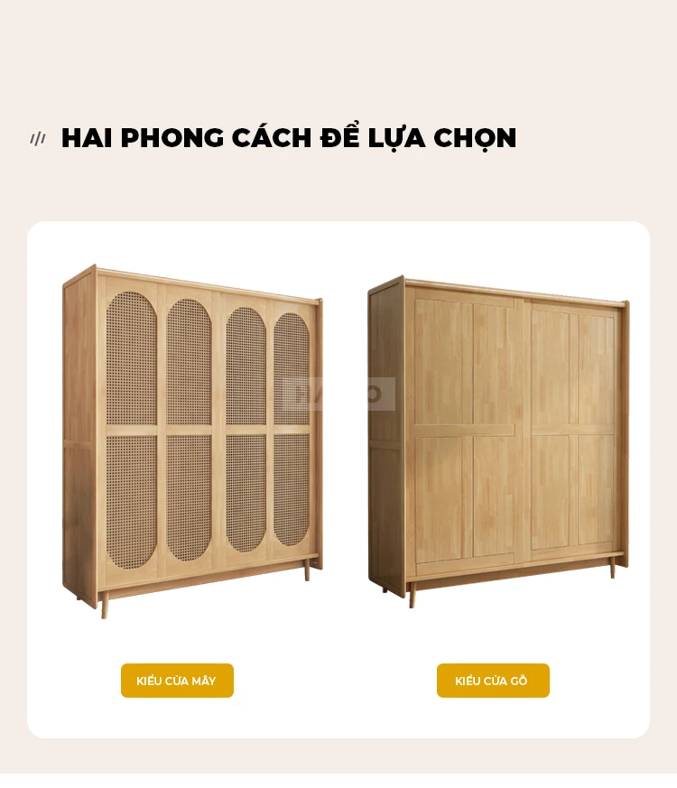 Tủ Quần Áo Phong Cách Hiện Đại Cao Cấp Haigo TQA222