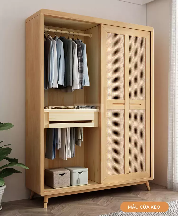 Tủ Quần Áo Phòng Ngủ Gỗ Tự Nhiên Haigo TQA174
