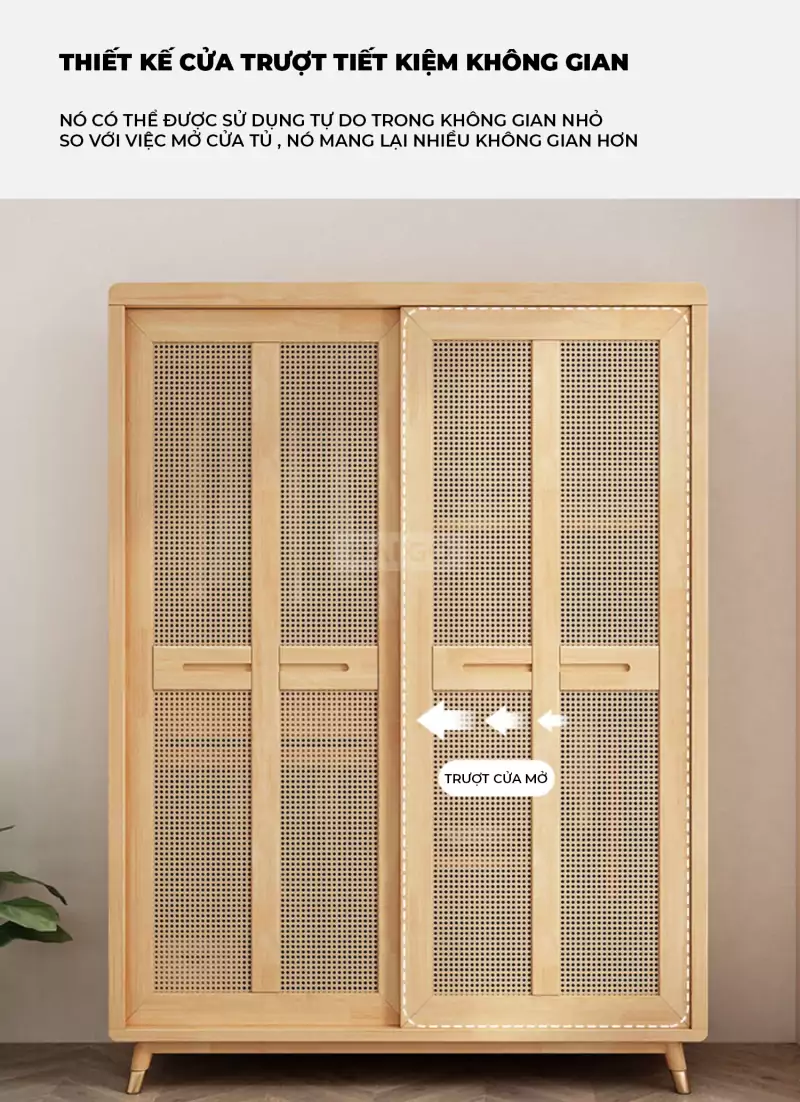Tủ Quần Áo Phòng Ngủ Gỗ Tự Nhiên Haigo TQA174