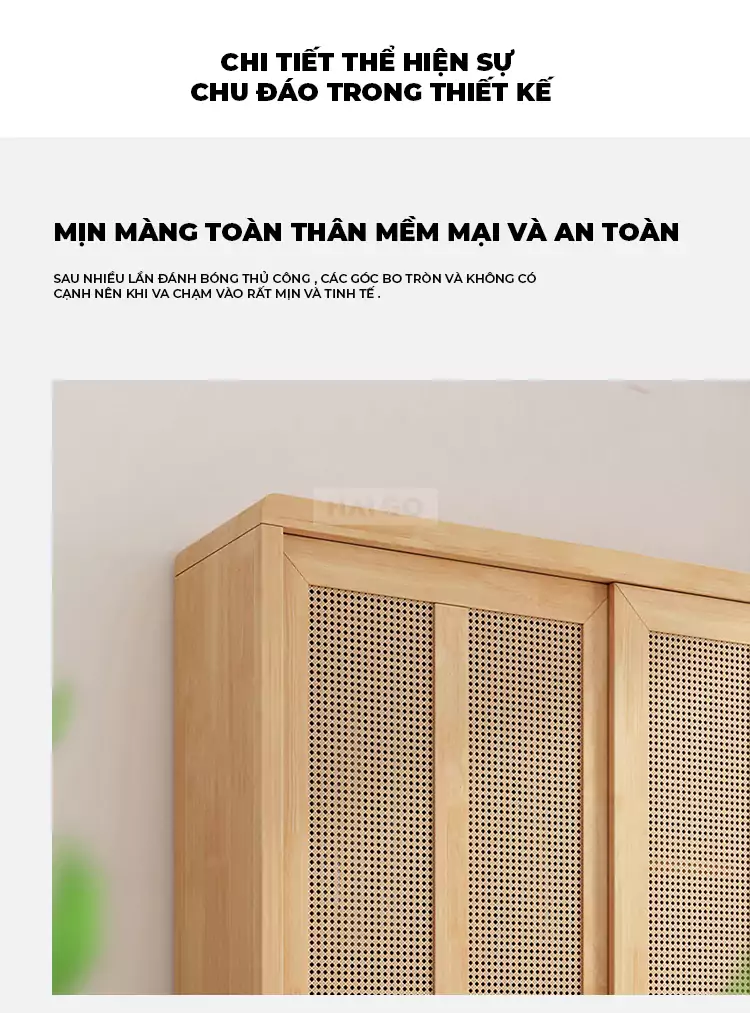 Tủ Quần Áo Phòng Ngủ Gỗ Tự Nhiên Haigo TQA174