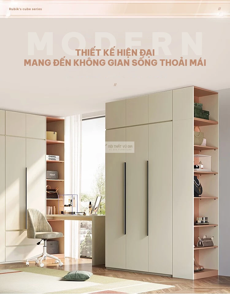 Tủ quần áo thiết kế hiện đại, tinh tế BR140