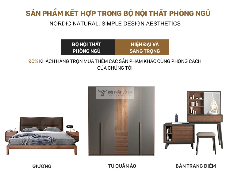 tùy chọn kết hợp đồng bộ với Tủ quần áo thiết kế sang trọng, hiện đại BR120