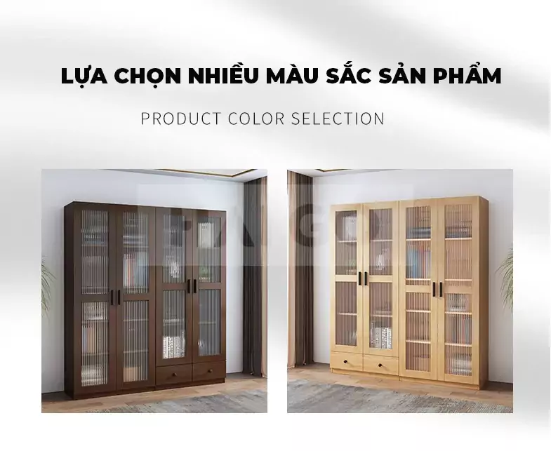 Tủ Sách Cánh Kính Gỗ Tự Nhiên Haigo KS120