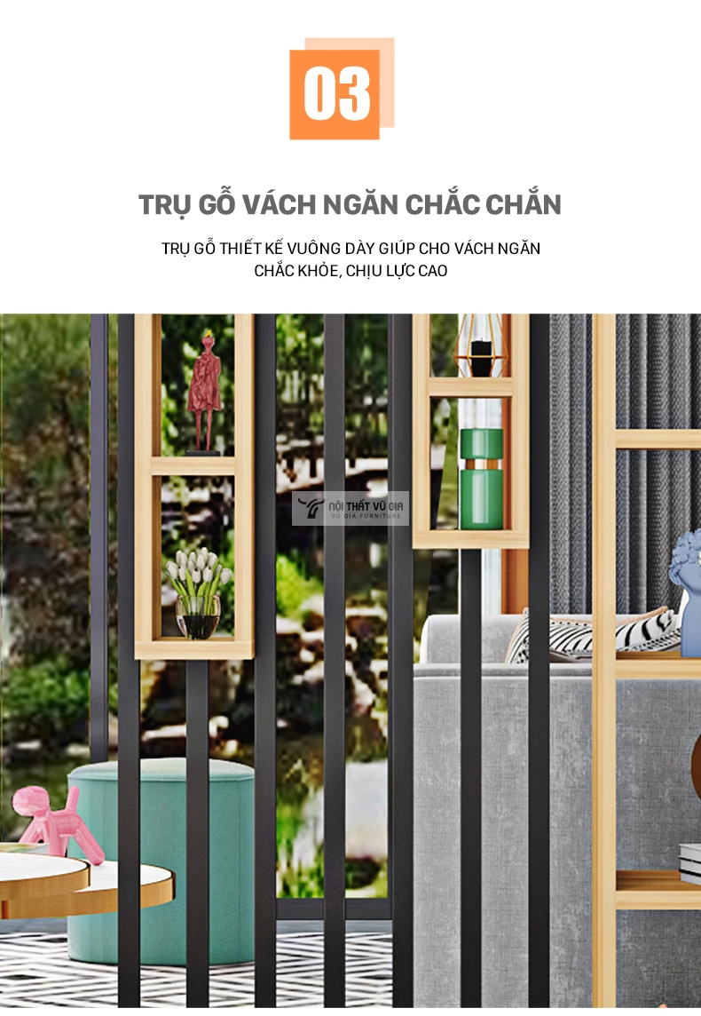 thiết kế trụ thanh lịch của Vách ngăn phòng khách hiện đại LV47